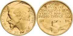 Czechoslovakia / Tschechoslowakei Czechoslovakia (1918 - 1939), Period after 1918 Gold Medal 1932 (Ducat), Dr. Miroslav Tyrš. Anniversary of his birth Minted 1 742 pcs. Tschechoslowakei (1918 - 1939),