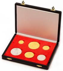 Czechoslovakia / Tschechoslowakei Restrikes and Replicas, Period after 1918 Set of gold and silver medals (6 pcs), St. George's theme. 10 Ducats, 5 Ducats, 2 Ducats, 1 Ducat, Large silver medal, Small