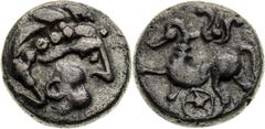 Ancient coins / Antike Southern Slovakia / Northern Hungary, Boii, Celts Obol Unpublished. Südslowakei / Nord-Ungarn, Boier, Kelten Obol Unediert. Južné Slovensko / Severné Maďarsko, Bójovia, Kelti Ob