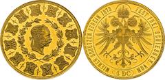 Shooting Medals / Schützen Medaillen Francis Joseph I, Austrian Empire Gold Medal 1873 (4 Ducat), Shooting competition in Wien on the 25. ruling anniversary of Franz Joseph I. Highly collectible piece