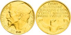 Period after 1918 / Zeitraum nach 1918 Czechoslovakia (1918 - 1939), Period after 1918 Gold Medal 1932 - Ducat, Dr. Miroslav Tyrš. Anniversary of birth of the founder of the gymnastics organisation So