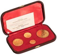 Period after 1918 / Zeitraum nach 1918 Czechoslovakia (1960 - 1989), Period after 1918 Set of gold medals 1972 (4 pcs), Lidice - Lezaky. Set to memory of the fallen and martyred 10, 5, 2 and 1 Ducat O