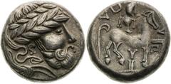 Celts / Kelten Southern Slovakia / Northern Hungary, Celts Tetradrachm (3rd/2nd century BC), Y auf Postament type Südslowakei / Nordungarn, Kelten Tetradrachme (3./2. Jh. v. Chr.), Typ Y auf Postament