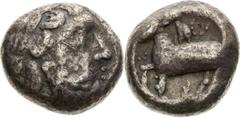 Celts / Kelten Serbia, Scordisci, Celts Tetradrachm , Eselohr type Serbien, Skordisker, Kelten Tetradrachme , Typ Eselohr Srbsko, Skordiskové, Kelti Tetradrachma , Typ Eselohr 13,48 g, 19-21 mm, Ag, L