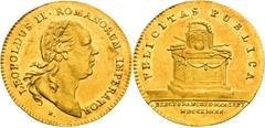 Leopold II - Coronation Medals and Tokens Leopold II, House of Habsburg Gold Token 1790 (Ducat), Election of the Roman emperor in Frankfurt am Main Rare! Leopold II., RDR Goldjeton 1790 (Dukat), Die W