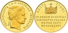 Ferdinand V - Coronation Medals and Tokens Ferdinand I of Austria, Austrian Empire Gold Token 1836 (Ducat), Coronation of bohemian king in Prague Scratch Rare! Ferdinand I. ( Österreich ), Kaisertum Ö