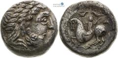 Celts | Kelten Serbia, Scordisci, Celts Tetradrachm (3rd/2nd century BC). Helmschweifreiter type Traces of corrosion. Rare! Serbien, Skordisker, Kelten Tetradrachme (3./2. Jh. v. Chr.). Typ Helmschwei