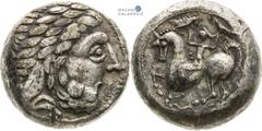 Celts | Kelten Serbia, Scordisci, Celts Tetradrachm (3rd/2nd century BC). Helmschweifreiter type Little scratches. Light traces of corrosion. Rare! Serbien, Skordisker, Kelten Tetradrachme (3./2. Jh. 