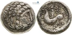 Celts | Kelten Serbia, Scordisci, Celts Tetradrachm (3rd/2nd century BC). Zangenlorbeer type Little scratches. Light traces of corrosion. Very rare! Serbien, Skordisker, Kelten Tetradrachme (3./2. Jh.