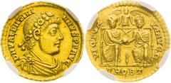 Roman Empire | Römische Kaiserzeit Valentinianus, Roman Empire Solidus. Trier. TROBT. Little scratch. NGC Au.. Valentinianus, Römische Kaiserzeit Solidus. Trier. TROBT. Kleiner Kratzer. NGC Au.. Valen