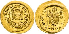 Byzantine Empire | Byzantinisches Reich Mauricius Tiberius, Byzantine Empire Solidus. Constantinople. Rest of lustre in the fields.. Mauricius Tiberius, Byzantinisches Reich Solidus. Konstantinopel. S