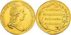 House of Habsburg | RDR Joseph II, House of Habsburg Gold Token 1781 (Ducat). Homage in Belgium Scratches.. Rare! Joseph II., RDR Goldjeton 1781 (Dukat). Huldigung in Belgien Kratzer.. Selten! Josef I