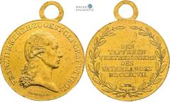 House of Habsburg | RDR Francis II, House of Habsburg Gold medal 1797 (6 Ducat). Tyrol. To the brave defenders of the homeland Original mounting. Metal proof on the edge. Fields tooled. Scratches. Edg