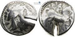 Celts | Kelten Pannonia and Balkan, Celts Tetradrachm. Imitation of Philip II tetradrachms (359–336 BC) Test cut. Pannonien und Balkan, Kelten Tetradrachme. Imitation von Tetradrachmen Philipps II (35