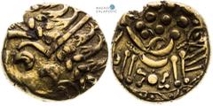 Celts | Kelten Britain, Celts Stater (1st half of 1st century BC / 1st half of 1st century AD). Durotriges Light traces of corrosion. Slightly broken. Britannien, Kelten Stater (1. Hälfte des 1. Jh. v