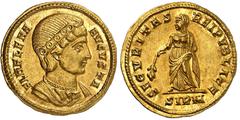 Monnaies Romaines Hélène Solidus – Sirmium (324-325). D'une grande rareté, seulement 5 exemplaires connus. Magnifique exemplaire ayant conservé son brillant. Exemplaire de la vente CNG 93 du 22 mai 20