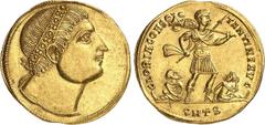 MONNAIES ROMAINES Constantin Ier le Grand (310-337) Médaillon d'un solidus et demi - Thessalonique (327) D'une insigne rareté et d'une qualité remarquable. Exemplaire de la collection « de Guermantes 