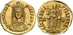 MONNAIES ROMAINES Licinia Eudoxia (425- 455) fille de Théodose II et épouse de Valentinien III. Solidus - Ravenne (c. 439) D'une insigne rareté et d'une qualité exceptionnelle. Un des plus beaux exemp