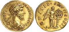MONNAIES ROMAINES Lucius Verus (161-169) Aureus - Rome (164 ou 166). Magnifique exemplaire de très bon style. 7.28g - Cal. 2177 Superbe à FDC - CHOICE AU fine style When the peace was broken and the P