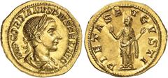 MONNAIES ROMAINES Gordien III (238-244) Aureus - Rome (241-243). Magnifique exemplaire de très bon style. Exemplaire de la vente CNG e-335 du 24 septembre 2014, N°541 et de la collection Patrick Tan, 