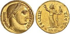 MONNAIES ROMAINES Maximin II (305-313) Aureus - Alexandrie (311-313). Très rare et magnifique exemplaire - De très bon style. Infimes marques sur la tranche au revers. 5.34g - Cal. 5038 Superbe à FDC 