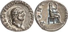 Roman Coins Vitellius (69) - Denier - Rome (69). Rare. Légère corrosion. 3.13g - C. 72 - RIC I 107 Superbe - AU An attractive coin, the type of which is also found on aurei, which depicts Vesta populi