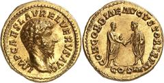 Roman Coins Lucius Verus (161-169) Aureus - Rome (161-162) D'une qualité hors norme et d'un style exceptionnel. Exemplaire de la collection E. M. Herzfelder vente Hirsch XXIX du 9 novembre 1910, N°110