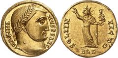 Roman Coins Maximinus II Daia (305-313) Aureus - Alexandrie (311-313). Très rare frappe d'Egypte - Magnifique exemplaire de très bon style. Infimes marques sur la tranche au revers. Exemplaire de la v