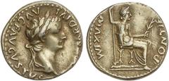 ROMAN COINS ROMAN COINS: ROMAN EMPIRE Roman Coins Denario. 14-37 d.C. TIBERIO. Anv.: (TI. CAES)AR DIVI AVG. F. AVGVSTVS. Cabeza laureada de Tiberio a derecha. Rev.: PONTIF. MAXIM. Livia sentada a dere