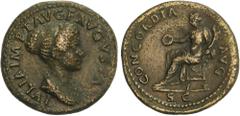 ROMAN COINS: ROMAN EMPIRE Roman Coins Dupondio. 80-81 d.C. JULIA TITI. Anv.: VLIA IMP. T. AVG. F. AVGVSTA. Busto a derecha. Rev.: CONCORDIA AVG. Concordia sedente a izq. con pátera y cornucopia, en ex