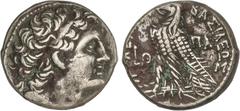 GREEK COINS Ancient Greece Tetradracma. 73/2 Año 9. PTOLOMEO XII. Anv.: Cabeza diademada a derecha. Rev.: Águila en pie a izquierda, delante L0, derás MA, alrededor leyenda. 12,94 grs. AR. Svoronos 18