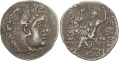 GREEK COINS Ancient Greece Tetradracma. 150-125 a.C. EN NOMBRE Y TIPOS DE ALEJANDRO III. MESEMBRIA. TRACIA. Anv.: Cabeza de Hércules con piel de león a derecha. Rev.: Zeus entronizado a izquierda, det