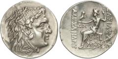 GREEK COINS Ancient Greece Tetradracma. 120-90 a.C. EN NOMBRE Y TIPOS DE ALEJANDRO III. ODESOS. TRACIA. Anv.: Cabeza de Hércules con piel de león a derecha. Rev.: Zeus entronizado a izquierda, detrás 
