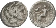 GREEK COINS Ancient Greece Dracma. 328-323 a.C. ALEJANDRO III. LAMPSAKOS. Anv.: Cabeza de Heracles a derecha. Rev.: Zeus sentado a izquierda, debajo símbolo. Delante Demeter con dos antorchas. 4,03 gr