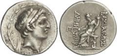 GREEK COINS Ancient Greece Tetradracma. 162-150 a.C. DEMETRIO I SOTER. ANTIOCH AD ORONTES. REINO SELÉUCIDA. Anv.: Cabeza diademada a derecha dentro de corona de laurel. Rev.: Tyche entronizada a izqui