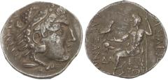 GREEK COINS Ancient Greece Tetradracma. 150-125 a.C. EN NOMBRE Y TIPOS DE ALEJANDRO III. MESEMBRIA. TRACIA. Anv.: Cabeza de Hércules con piel de león a derecha. Rev.: Zeus entronizado a izquierda, det