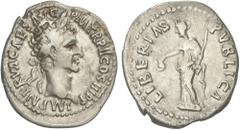 ROMAN COINS: ROMAN EMPIRE Roman Coins Denario. 97 d.C. NERVA. Anv.: IMP. NERVA CAES. AVG. P. M. TR. P. II. COS. III. P. P. Cabeza laureada a derecha. Rev.: LIBERTAS PVBLICA. Libertad en pie a izquierd