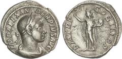 ROMAN COINS: ROMAN EMPIRE Roman Coins Denario. 231-235 d.C. ALEJANDRO SEVERO. Anv.: IMP. ALEXANDER PIVS AVG. Busto laureado a derecha. Rev.: P. M. TR. P. XII. COS. III. P. P. Sol a izquierda sostenien