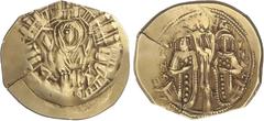 BYZANTINE COINS Byzantine Coins Hyperpyron. ANDRONICO II y MIGUEL IX (1295-1320 d.C.). CONSTANTINOPLA. Anv.: Busto de la Virgen, alrededor murallas de la ciudad. Rev.: Cristo coronando a los emperador