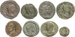 ROMAN COINS: ROMAN EMPIRE Lots Lote de 8 monedas. AE. 4 Follis, 3 Antoninianos y un pequeño bronce. CLAUDIO II, VOLUSIANO, LICINIO I, JULIANO II, HELENA, QUINTILIO.. A EXAMINAR. MBC-.