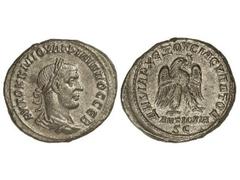 Tetradracma. 244-249 d.C. FILIPO I. ANTIOQUÍA. Anv.: Busto laureado a derecha, alrededor leyenda. Rev.: Águila a derecha, alrededor leyenda. 11,10 grs. GIC-3958 var. EBC.