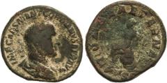 ROMAN COINS: ROMAN EMPIRE Peseta Period Sestercio. 238 d.C. GORDIANO I. Anv.: IMP CAES M ANT GORDIANVS AFR AVG. Busto a derecha. Rev.: ROMAE AETERNAE. Roma sentada a izquierda con cetro y Victoria sob