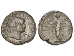 Tetradracma. 70-79 d.C. VESPASIANO. ALEJANDRÍA. Anv.: Busto laureado a derecha, alrededor leyenda. Rev.: Eirene en pie a izquierda, alrededor leyenda. 12,70 grs. Ve. G.I.C.-743 sim. MBC-.