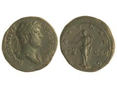 Dupondio. Acuñada el 134-138 d.C. ADRIANO. Anv.: HADRIANVS AVG. COS. III. P. P. Busto a derecha. Rev.: FORTUNA AVG. S. C. Fortuna de pie sosteniendo patera y cornucopia. (Pequeñas oxidaciones). C-773.