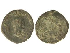 Semis. ÉPOCA DE TIBERIO. SEGOBRIGA. Anv.: Cabeza de Tiberio a derecha, alrededor leyenda no visible. Rev.: SEGOBRIGA dentro de láurea. 6,14 grs. (Oxidaciones). AB-2190. BC+/BC.