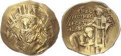 BYZANTINE COINS Byzantine Coins Hyperpyron. (1282-1328 d.C). ANDRÓNICO II. CONSTANTINOPLA. Anv.: Busto de la Virgen orando dentro de las murallas de la ciudad con seis grupos de torres. Rev.: Andrónic