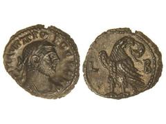 Tetradracma. 276-282 d.C. PROBO. ALEJANDRÍA. Anv.: Busto laureado a derecha. Rev.: Águila en pie a izquierda. Ve. GIC-4772 var. EBC.