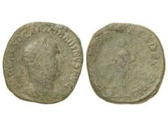 ROMAN COINS: ROMAN EMPIRE Sestercio. Acuñada el 238 d.C. BALBINO. Anv.: IMP. CAES. D. CAEL. BALBINVS AVG. Busto laureado a derecha. Rev.: (PROVIDENTIA) DEORVM (S. C.). Providencia en pie a izquierda, 