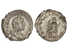 ROMAN COINS: ROMAN EMPIRE Antoniniano. 250 d.C. HERENNIA ETRUSCILLA. ROMA. Rev.: PVDICITIA AVG. La Honestidad sentada a izquierda, cubriéndose el rostro con su velo y sosteniendo cetro transversal. 3,