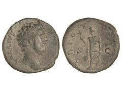 Dupondio. Acuñaa el 137 d.C. AELIO. Anv.: L. AELIVS (CAESAR). Cabeza descubierta a derecha. Rev.: TR. POT. CO(S. II) S. C. Esperanza a izquierda. 8,92 grs. AE. Pátina verde. C-57. MBC.
